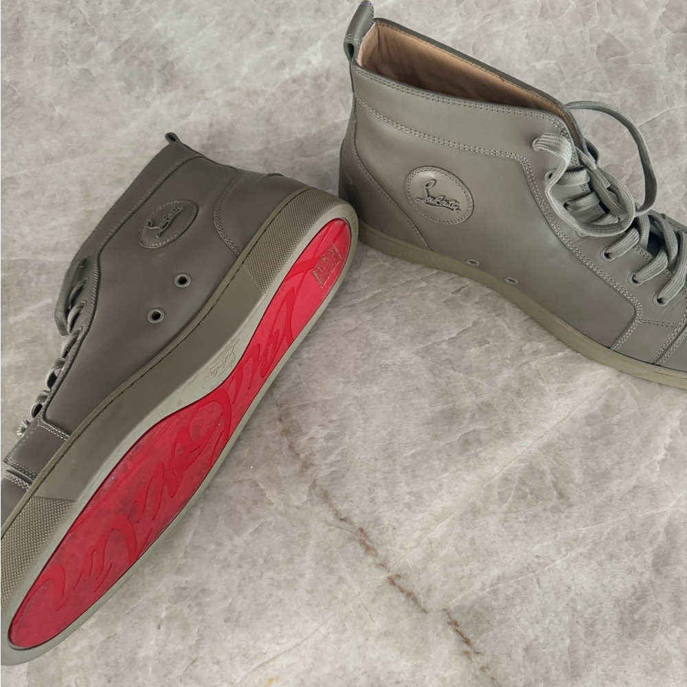 Christian Louboutins Gray High-Top Men's Sneakers